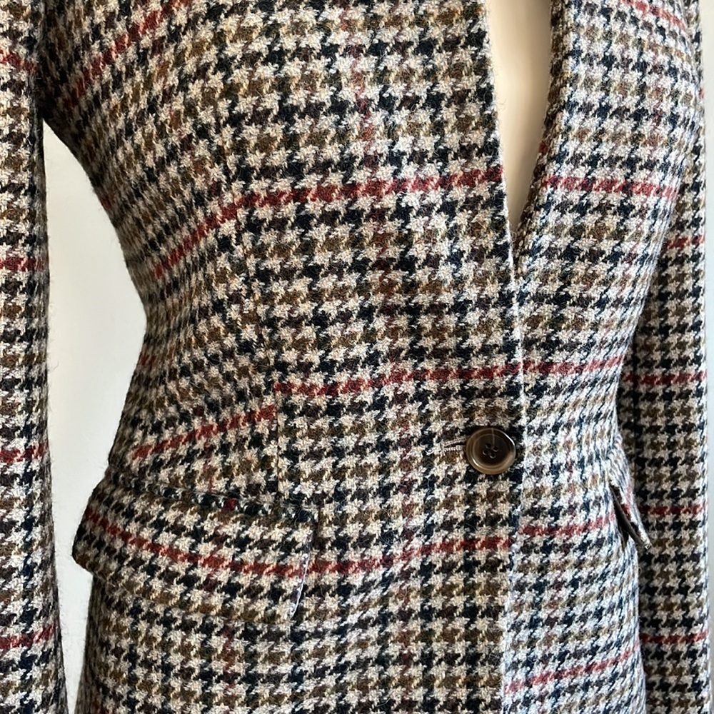 NEW J Crew 100% wool Regent Blazer crystal collar houndstooth jacket 2 - Picture 9 of 13